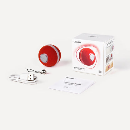 Cheerble M3 Mini Cat Ball Interactive Smart Cat Toy Vintage Red