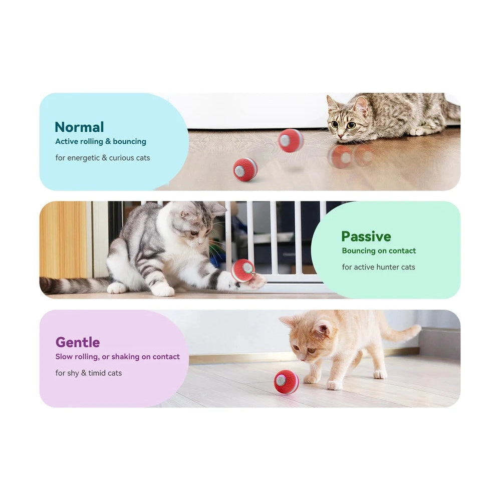 Cheerble M3 Mini Cat Ball Interactive Smart Cat Toy Vintage Red