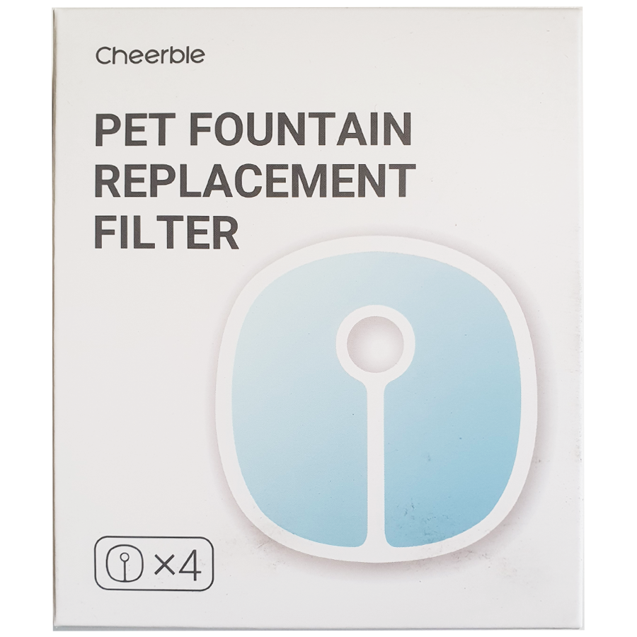 Cheerble Replacement Filter for Elfin E1 & E1+ Pet Water Fountain Filters 4-Pack