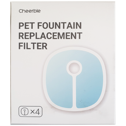 Cheerble Replacement Filter for Elfin E1 & E1+ Pet Water Fountain Filters 4-Pack
