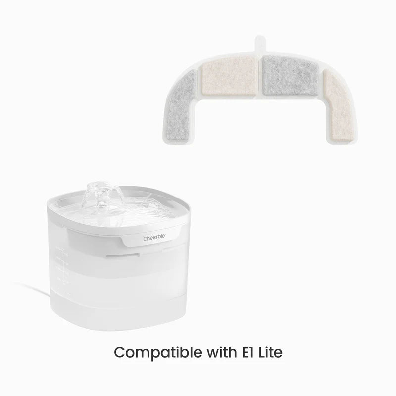 Cheerble Replacement Filter for Elfin E1 Lite Pet Water Fountain Filters 4-Pack
