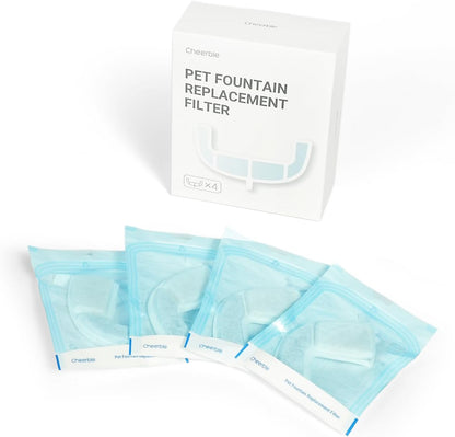 Cheerble Replacement Filter for Elfin E1 Lite Pet Water Fountain Filters (4-Pack)