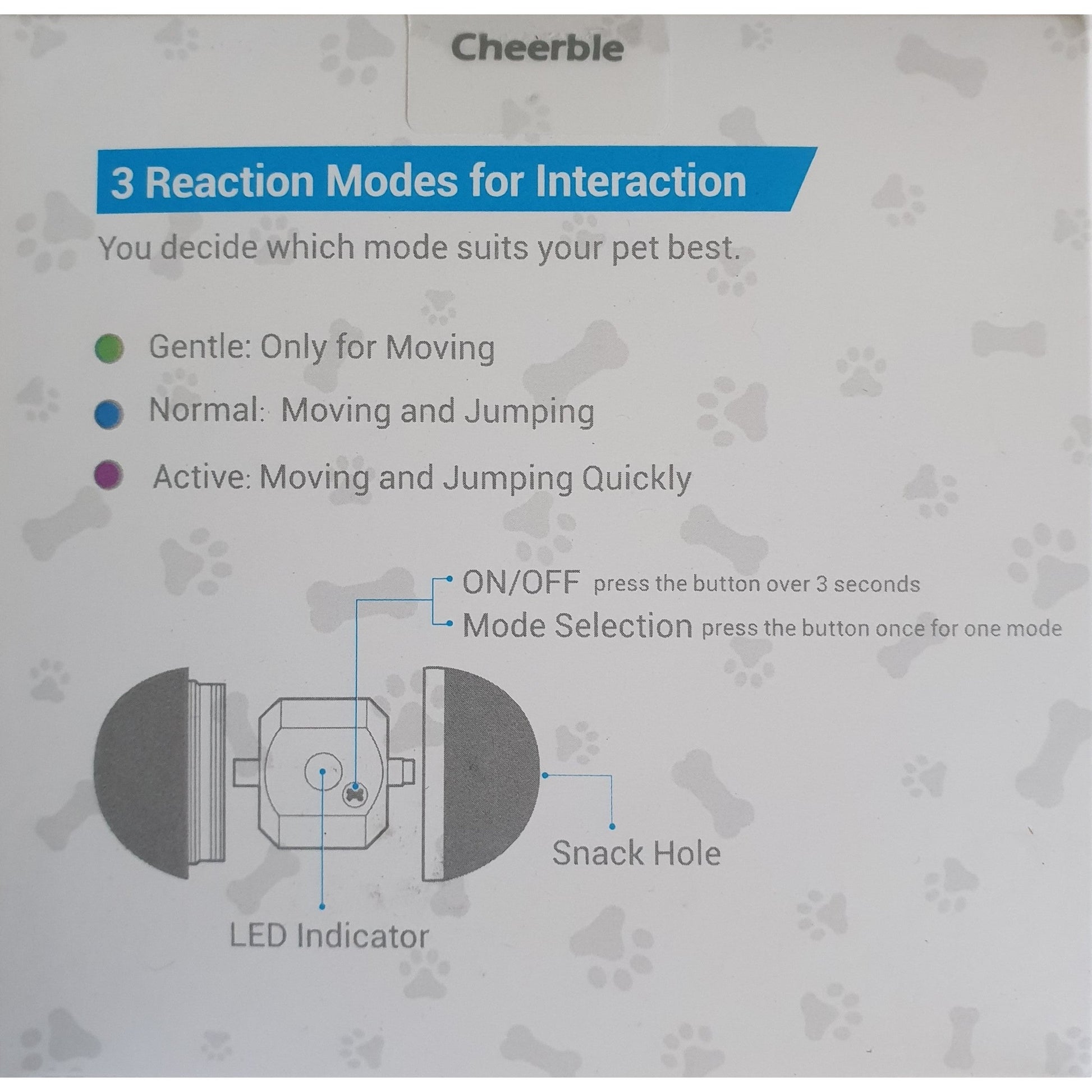 Cheerble Wicked Ball Cyclone All-Terrain Dog Ball Smart Dog Toy Wickedball W1 Blue
