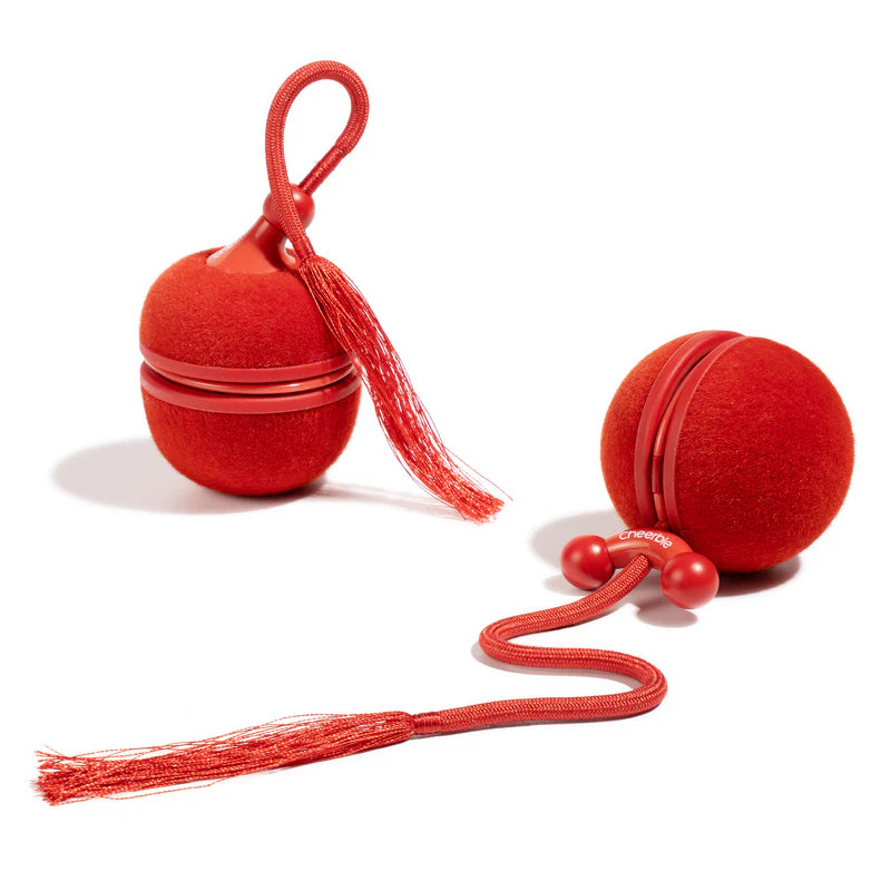 Cheerble Wicked Ball Duo 2 Interactive Smart Cat Toy Wickedball Vintage Red