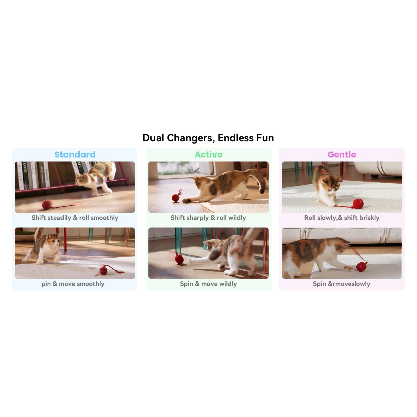 Cheerble Wicked Ball Duo 2 Interactive Smart Cat Toy Wickedball Vintage Red