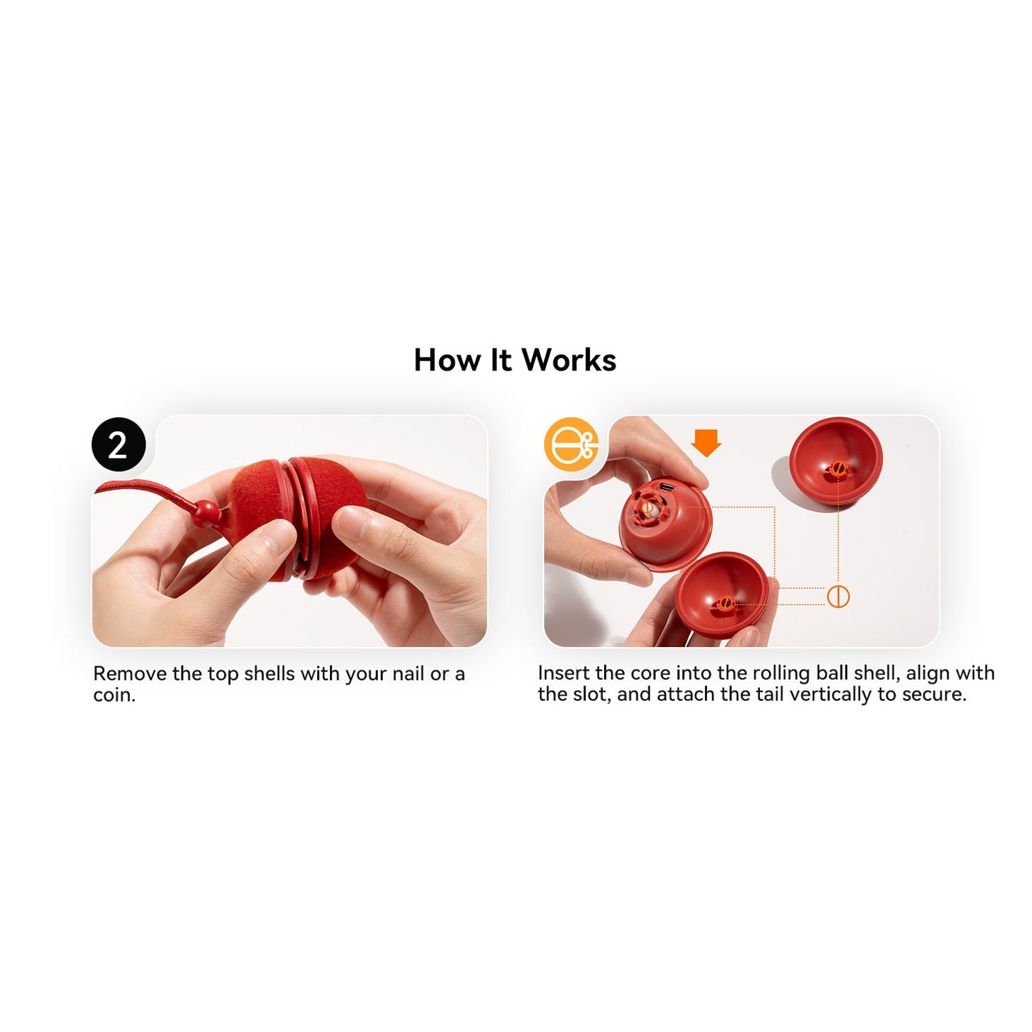 Cheerble Wicked Ball Duo 2 Interactive Smart Cat Toy Wickedball Vintage Red