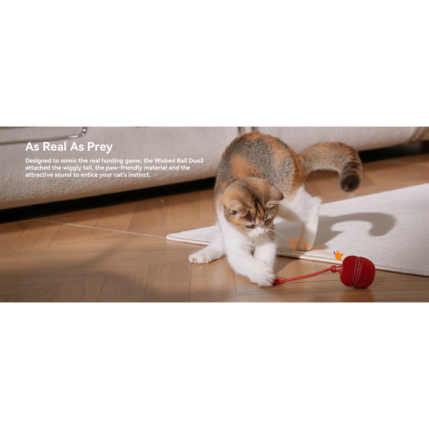 Cheerble Wicked Ball Duo 2 Interactive Smart Cat Toy Wickedball Vintage Red