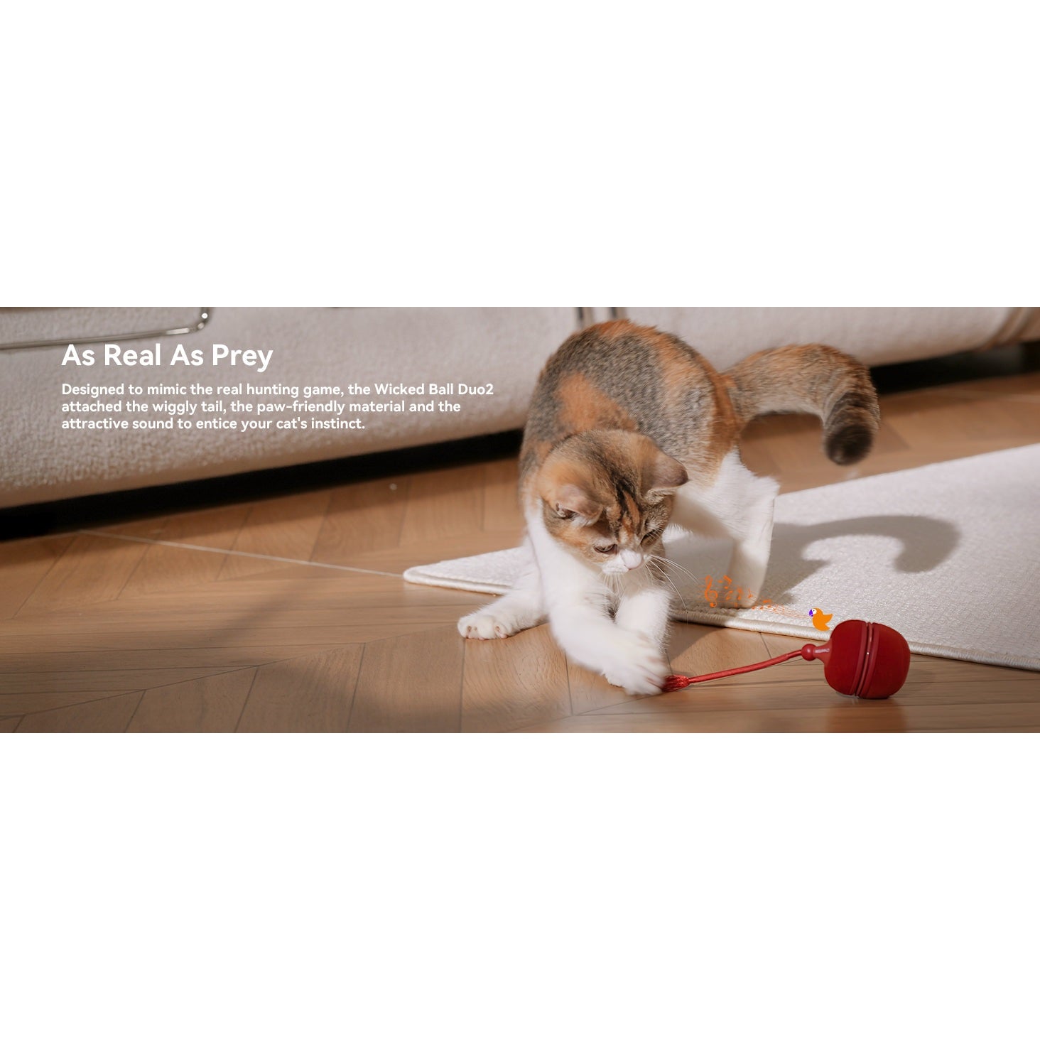 Cheerble Wicked Ball Duo 2 Interactive Smart Cat Toy Wickedball Vintage Red