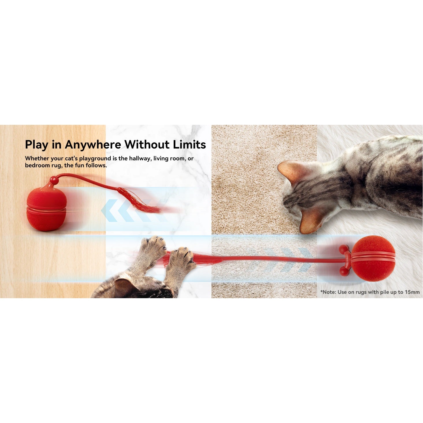 Cheerble Wicked Ball Duo 2 Interactive Smart Cat Toy Wickedball Vintage Red