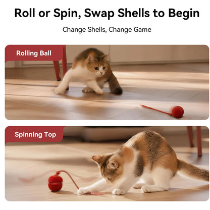 Cheerble Wicked Ball Duo 2 Interactive Smart Cat Toy Wickedball Vintage Red