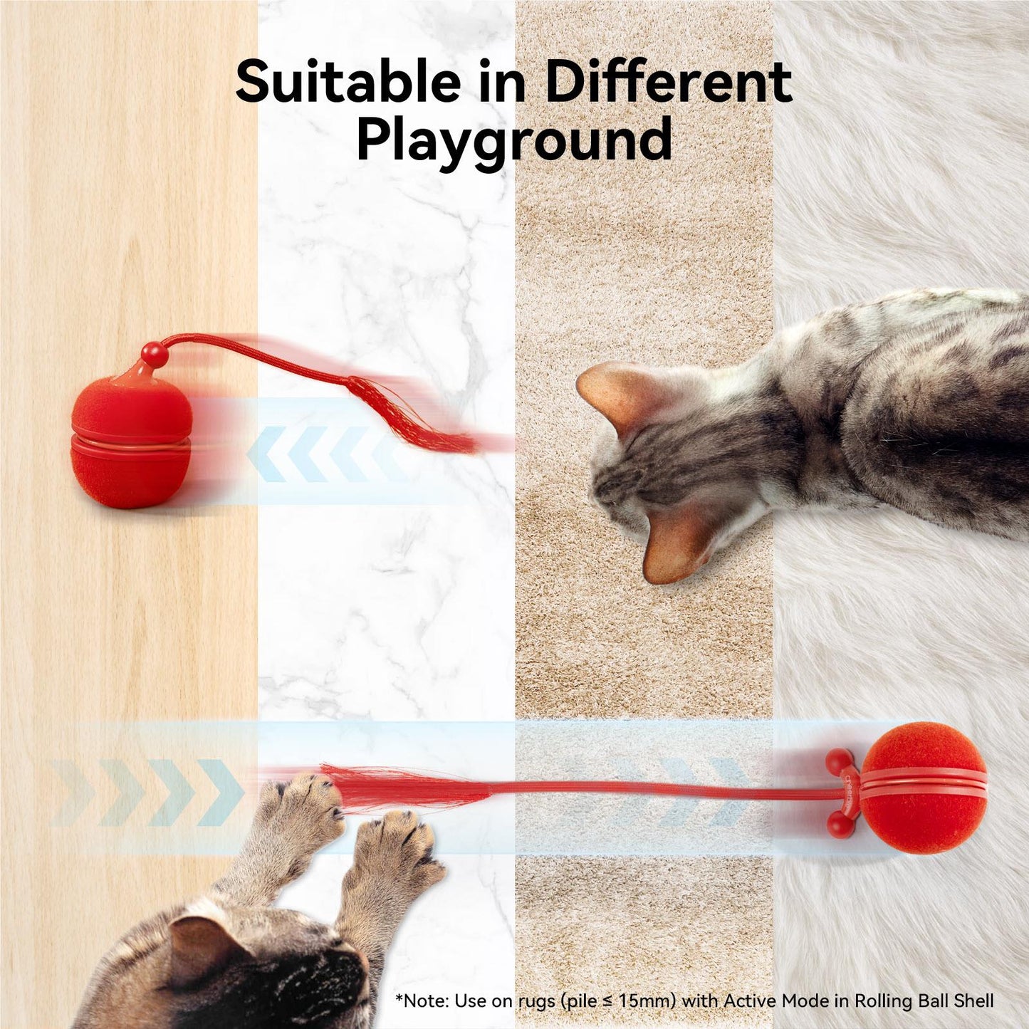 Cheerble Wicked Ball Duo 2 Interactive Smart Cat Toy Wickedball Vintage Red