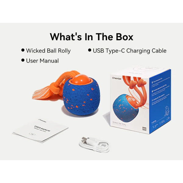 Cheerble Wicked Ball Rolly Interactive Dog Ball Smart Dog Toy Royal Blue