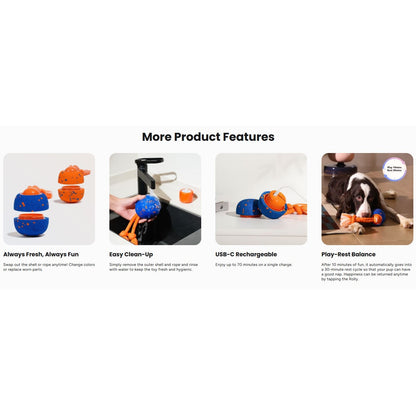 Cheerble Wicked Ball Rolly Interactive Dog Ball Smart Dog Toy Royal Blue