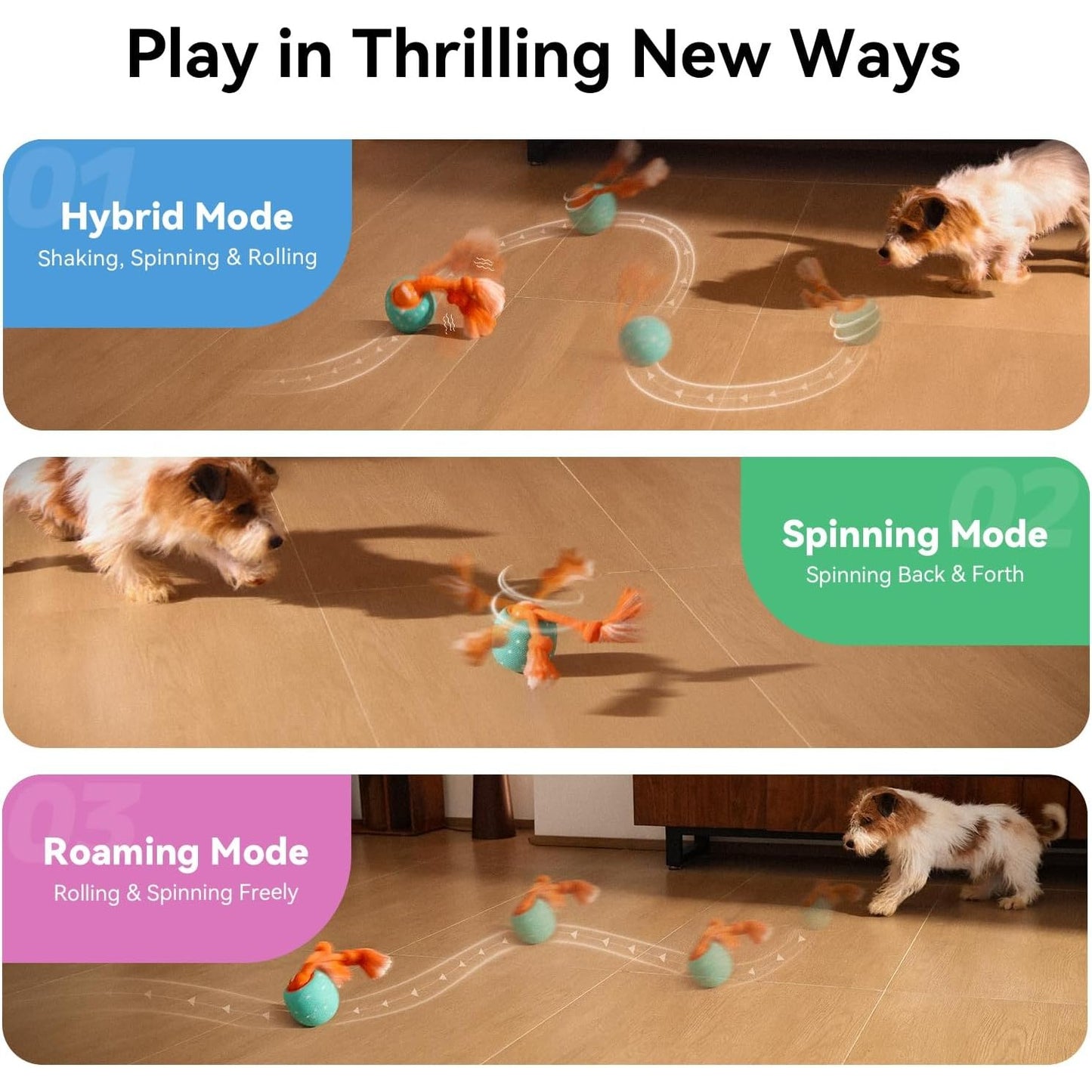 Cheerble Wicked Ball Rolly Interactive Dog Ball Smart Dog Toy Royal Blue