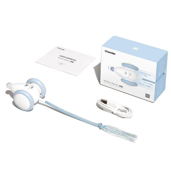 Cheerble Wicked Mouse Neo Interactive Smart Cat Toy Milky Blue