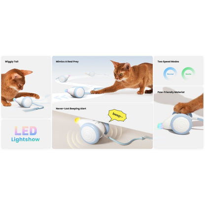 Cheerble Wicked Mouse Neo Interactive Smart Cat Toy Milky Blue