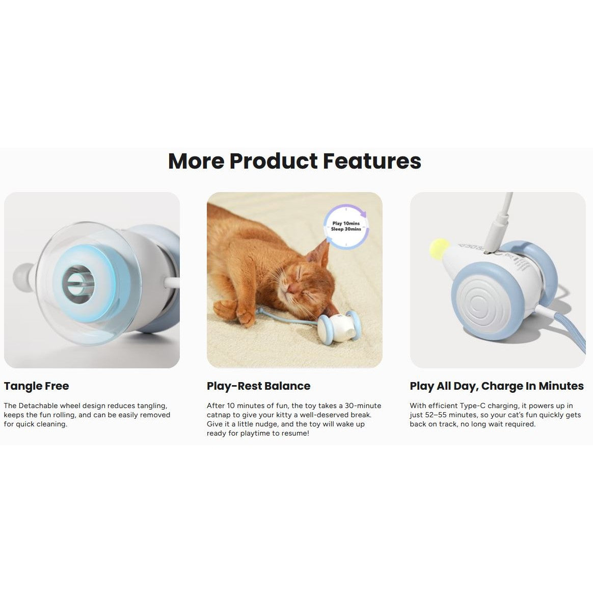 Cheerble Wicked Mouse Neo Interactive Smart Cat Toy Milky Blue