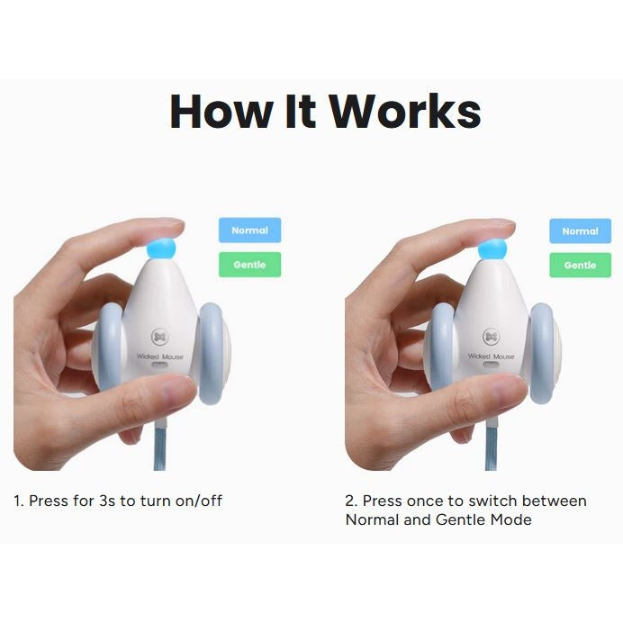 Cheerble Wicked Mouse Neo Interactive Smart Cat Toy Milky Blue
