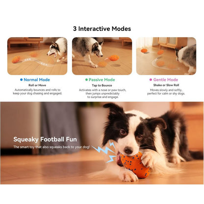Cheerble Wicked Rugby Ball Interactive Dog Ball Smart Dog Toy Bright Orange