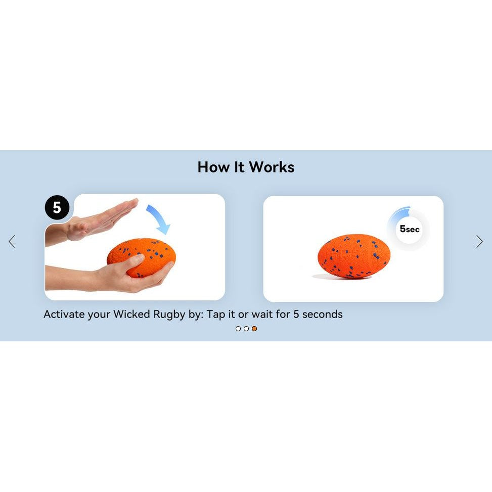 Cheerble Wicked Rugby Ball Interactive Dog Ball Smart Dog Toy Bright Orange