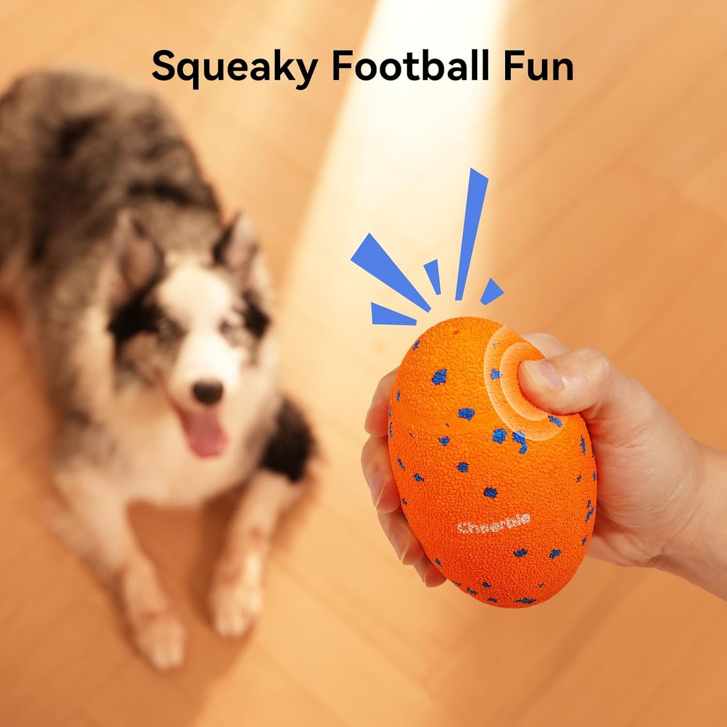 Cheerble Wicked Rugby Ball Interactive Dog Ball Smart Dog Toy Bright Orange