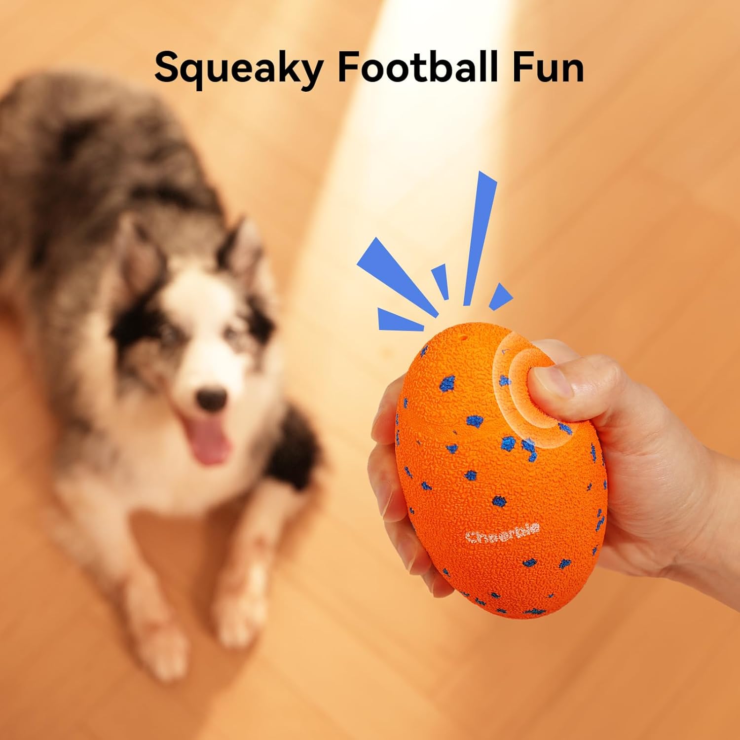 Cheerble Wicked Rugby Ball Interactive Dog Ball Smart Dog Toy Bright Orange