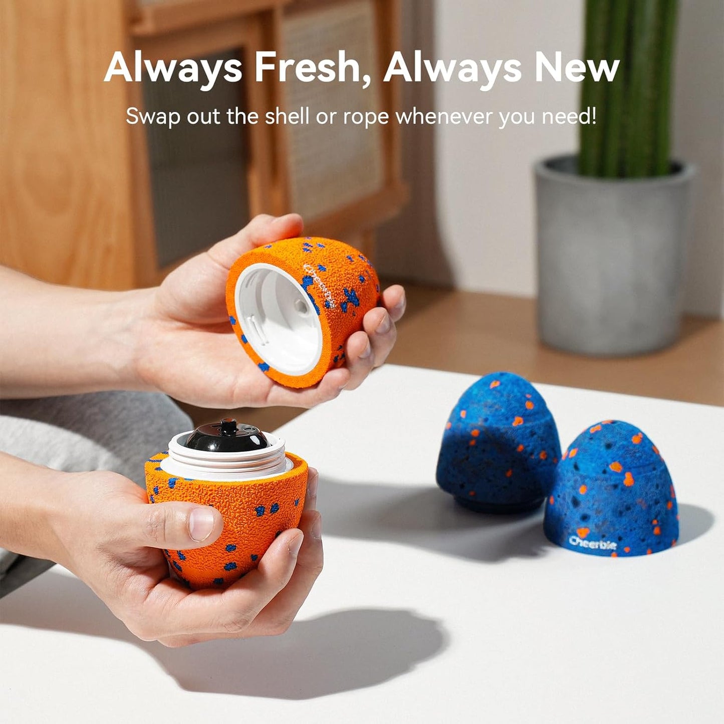 Cheerble Wicked Rugby Ball Interactive Dog Ball Smart Dog Toy Bright Orange