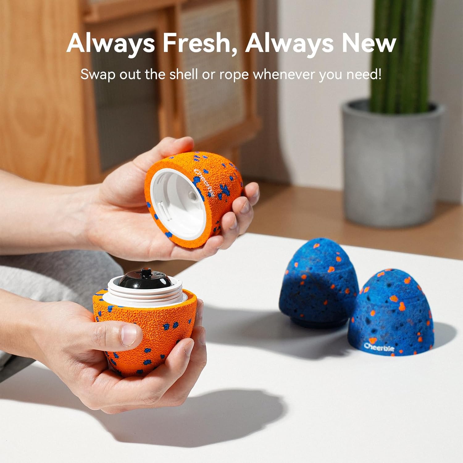 Cheerble Wicked Rugby Ball Interactive Dog Ball Smart Dog Toy Bright Orange