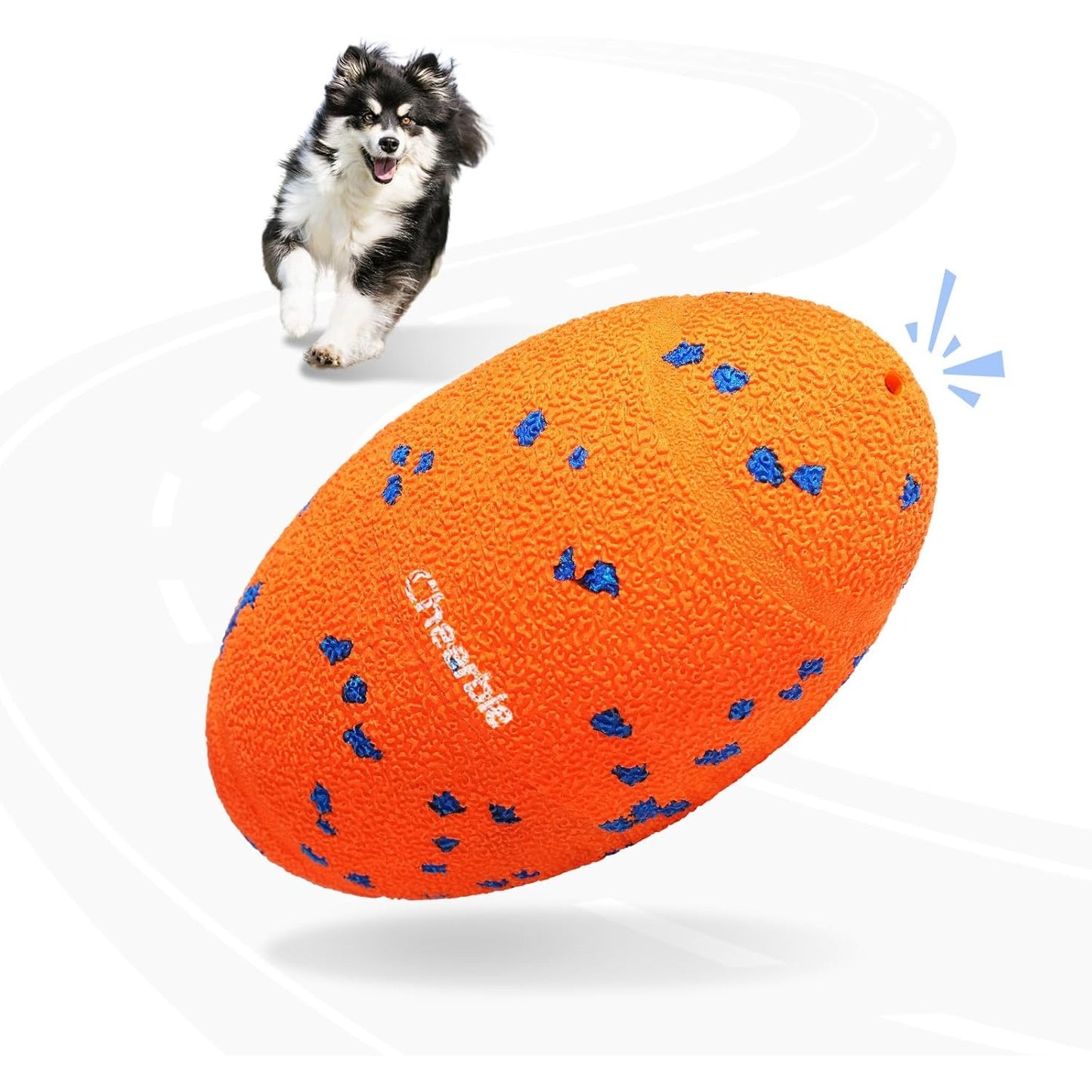 Cheerble Wicked Rugby Ball Interactive Dog Ball Smart Dog Toy Bright Orange