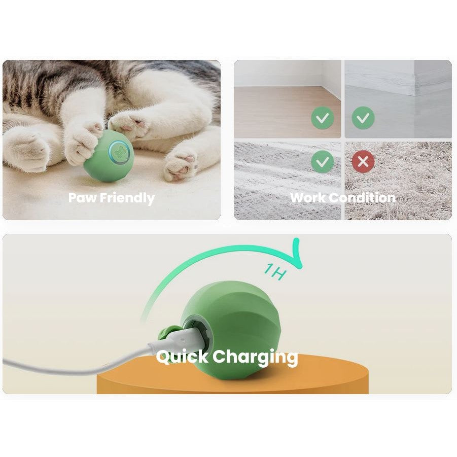 Cheerble M2 Mini Ice Cream Cat Ball Smart Cat Toy Strawberry Pink