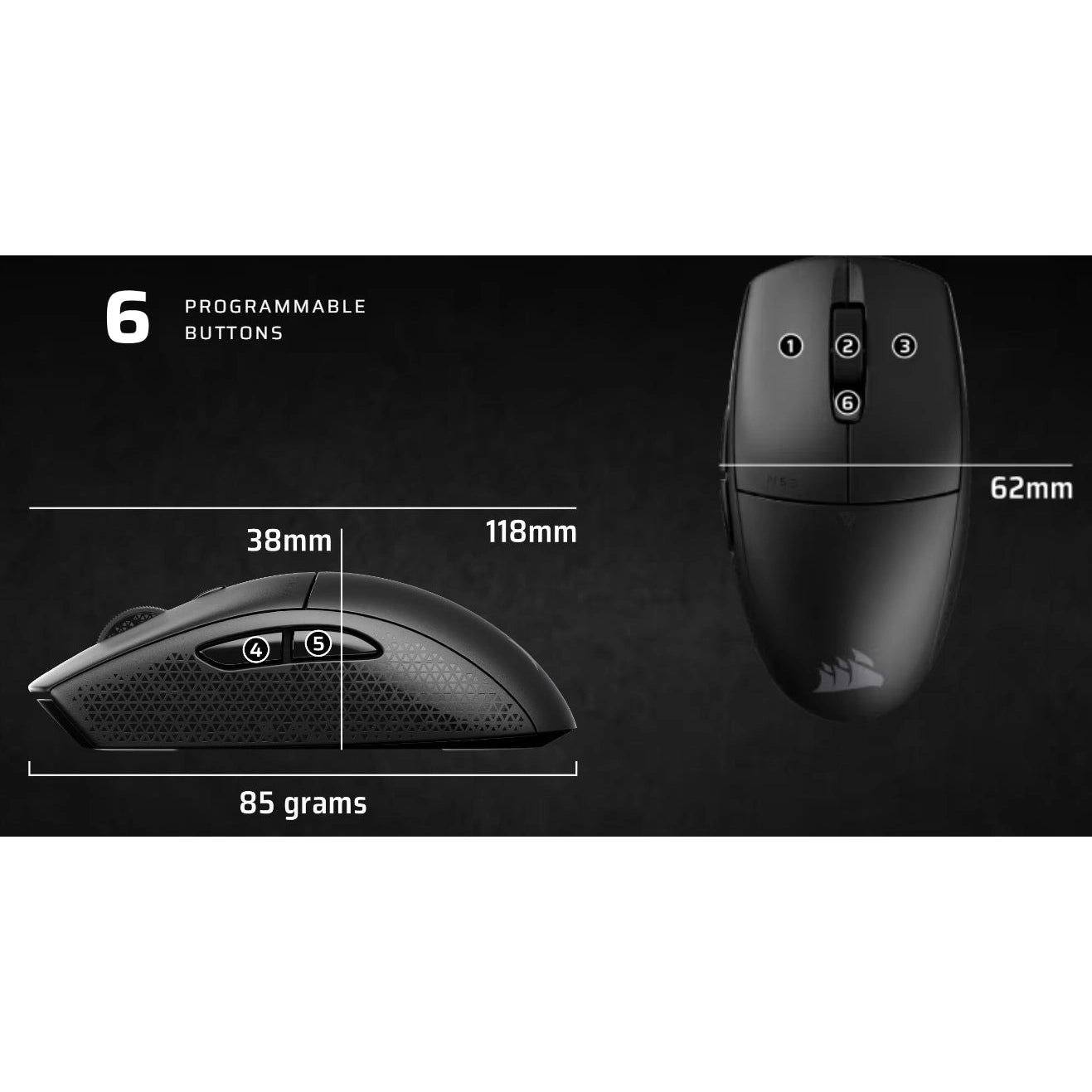 Corsair M55 Wireless Lightweight Gaming Mouse Black