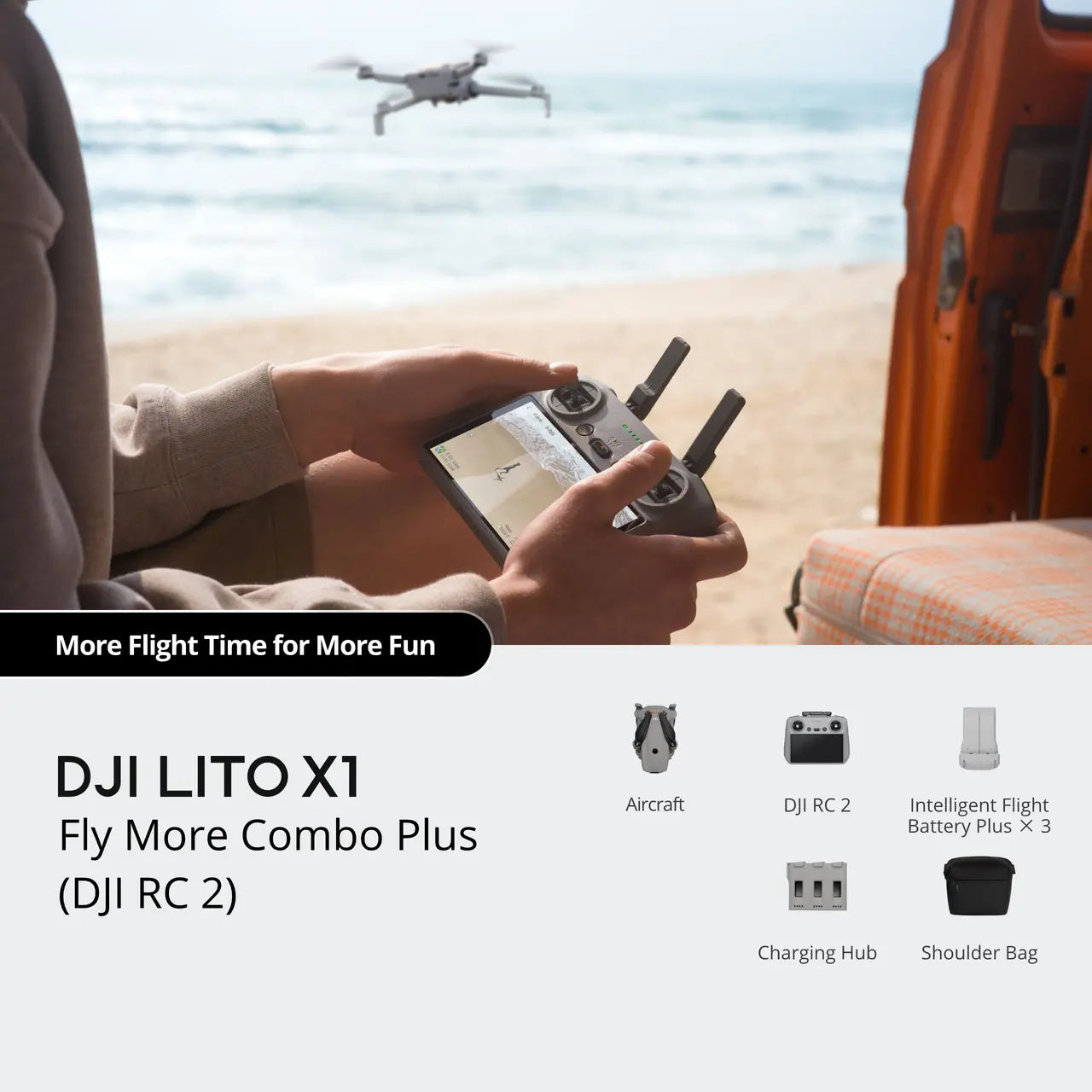 DJI Lito X1 Drone Fly More Combo PLUS with DJI RC 2 Remote Controller