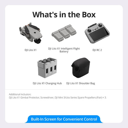 DJI Lito X1 Drone Fly More Combo with DJI RC 2 Remote Controller
