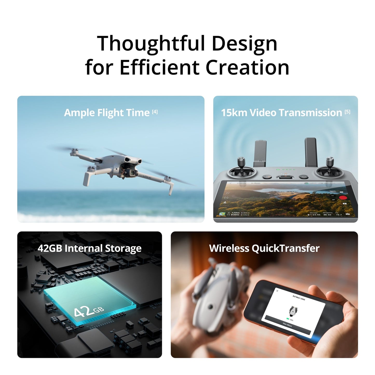 DJI Lito X1 Drone Fly More Combo with DJI RC 2 Remote Controller