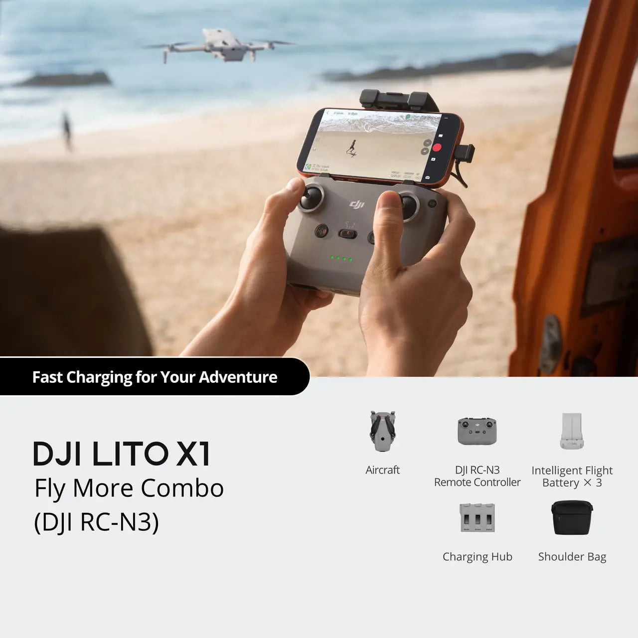 DJI Lito X1 Drone Fly More Combo with DJI RC-N3 Remote Controller