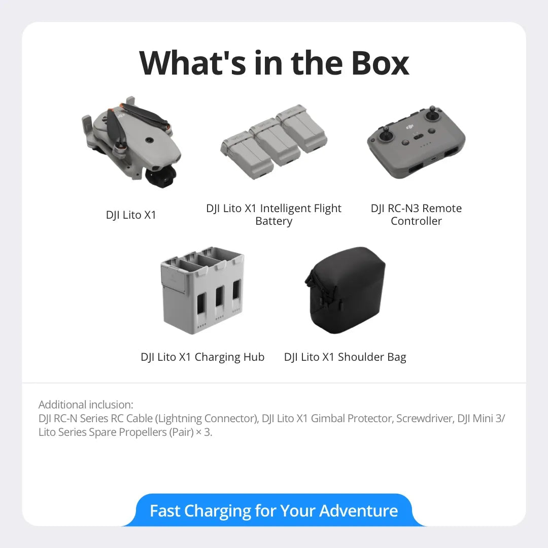 DJI Lito X1 Drone Fly More Combo with DJI RC-N3 Remote Controller