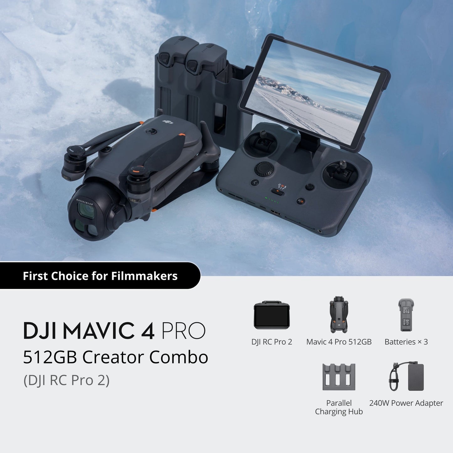 DJI Mavic 4 Pro Drone 512GB Creator Combo with DJI RC Pro 2 Remote Controller