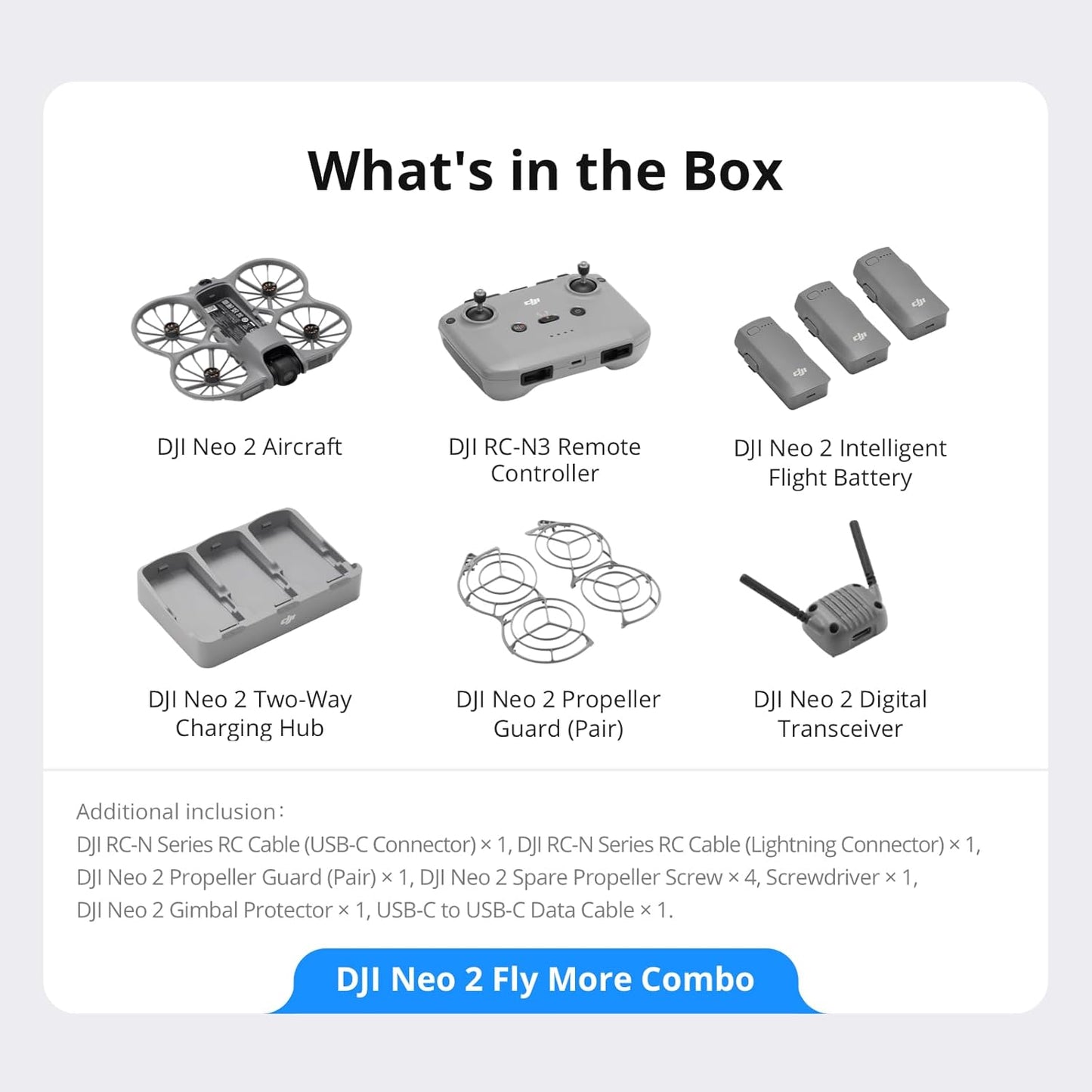 DJI Neo 2 Drone Fly More Combo with DJI RC-N3 Remote Controller