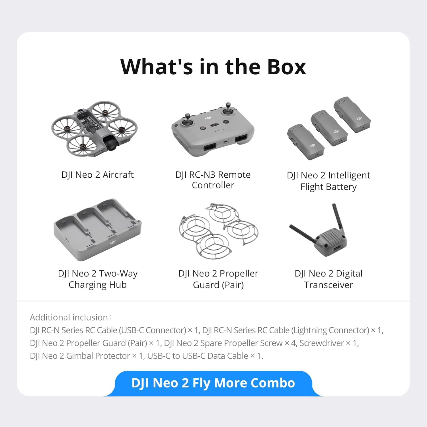 DJI Neo 2 Drone Fly More Combo with DJI RC-N3 Remote Controller