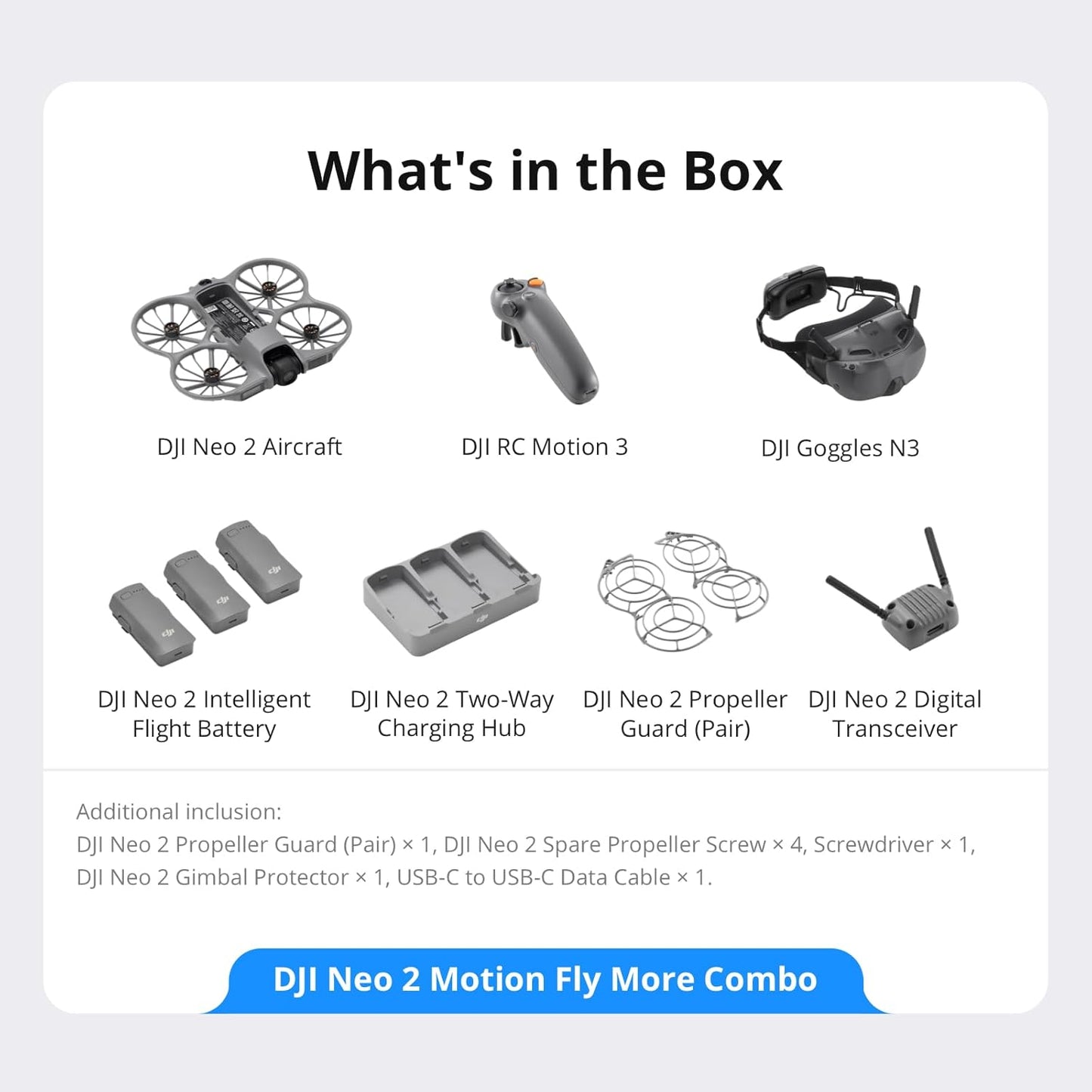 DJI Neo 2 Motion Fly More Combo with DJI Googles N3 & RC Motion 3 Remote Controller