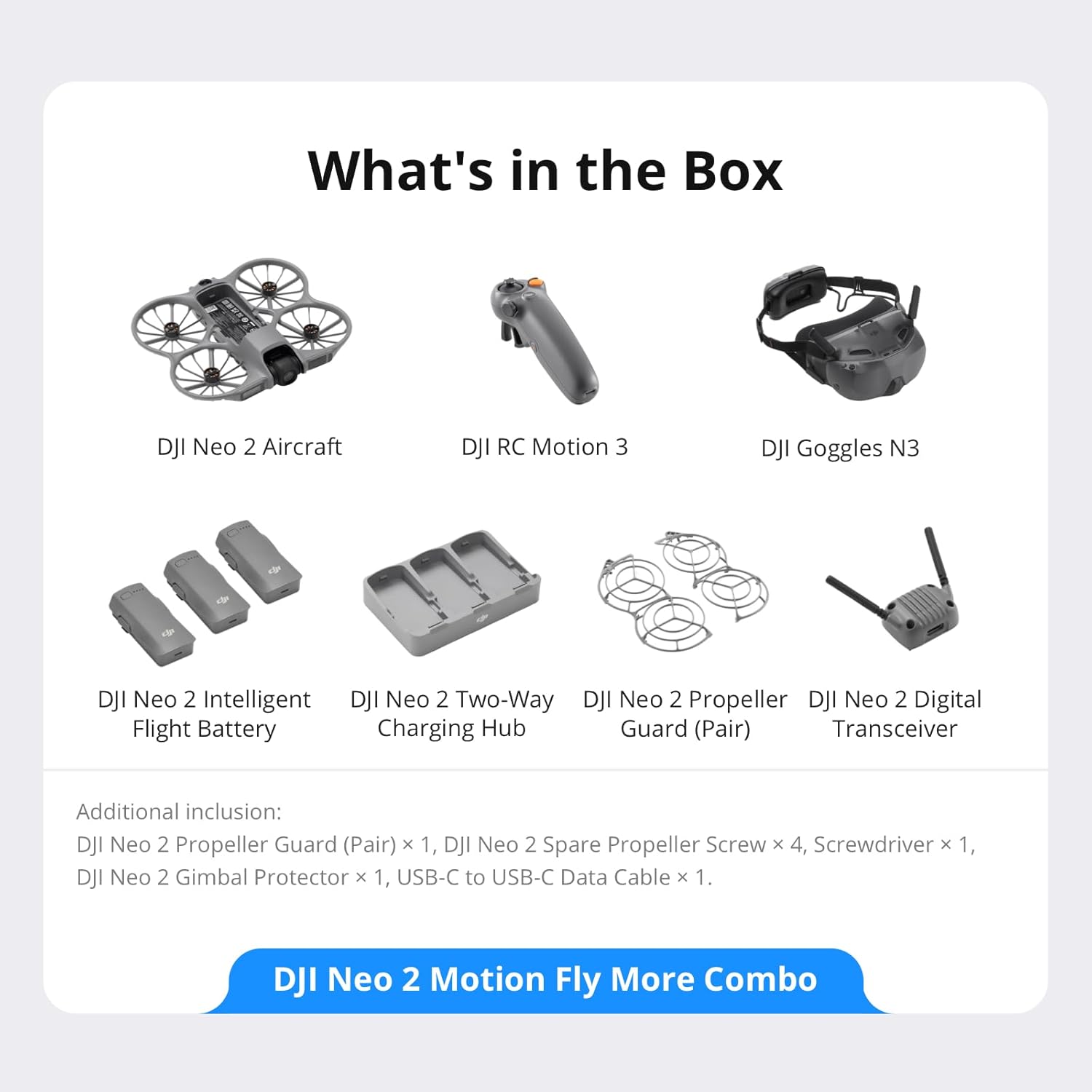 DJI Neo 2 Motion Fly More Combo with DJI Googles N3 & RC Motion 3 Remote Controller