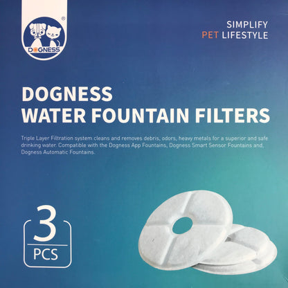 Dogness Replacement Filter for D07 D08 D09 Pet Water Fountain Filters 3-Pack