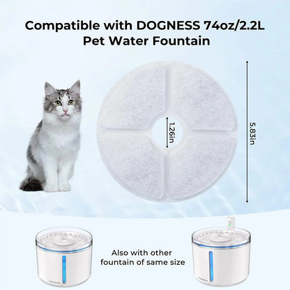 Dogness Replacement Filter for D07 D08 D09 Pet Water Fountain Filters 3-Pack