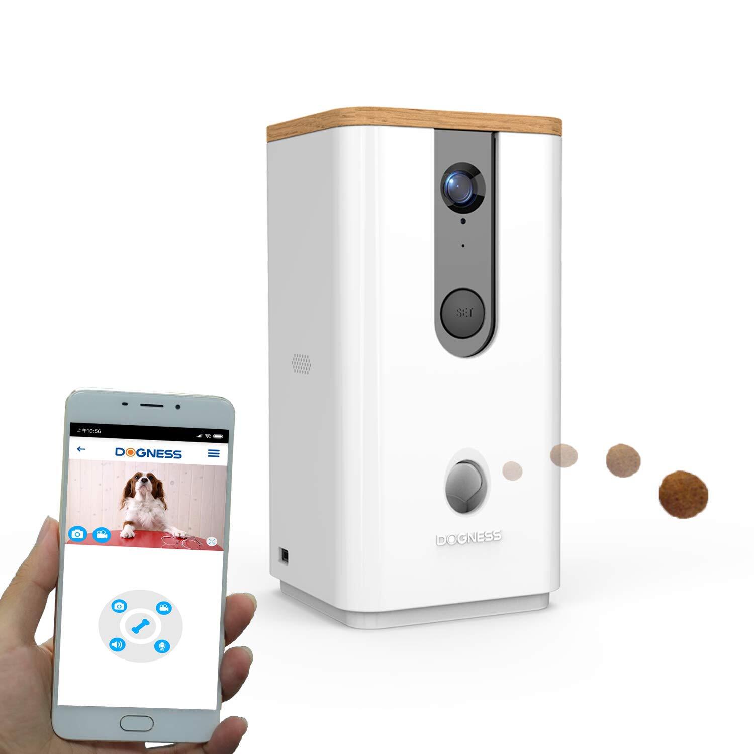 Dogness Smart App Camera Treater Automatic Pet Treat Dispenser Feeder White