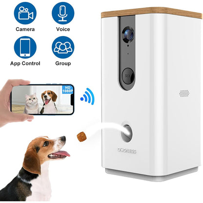 Dogness Smart App Camera Treater Automatic Pet Treat Dispenser Feeder White