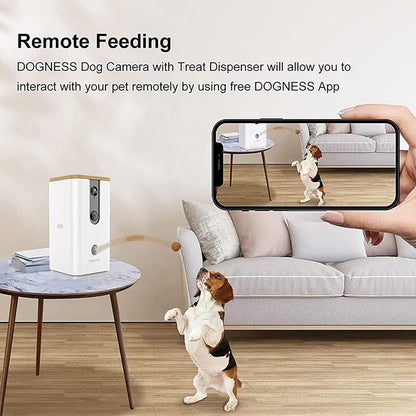 Dogness Smart App Camera Treater Automatic Pet Treat Dispenser Feeder White