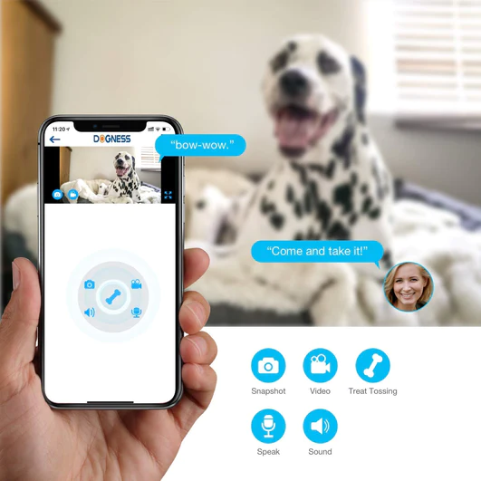 Dogness Smart App Camera Treater Automatic Pet Treat Dispenser Feeder White