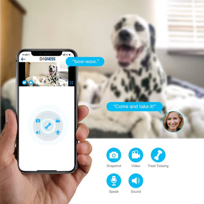 Dogness Smart App Camera Treater Automatic Pet Treat Dispenser Feeder White