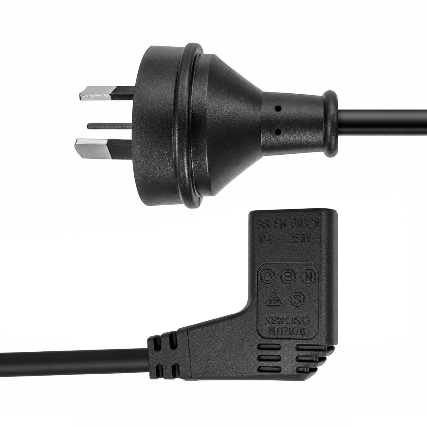 Dynamix 10A Right Angled IEC C13 (Female) to 3-Pin Plug (Male) Power Cord C-POWERCR3 | 3m