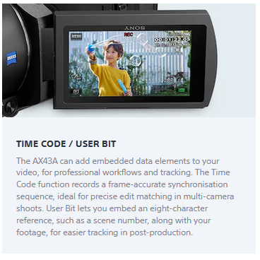 Sony FDR-AX43A 4K Ultra HD Handycam Camcorder with Exmor R CMOS Sensor
